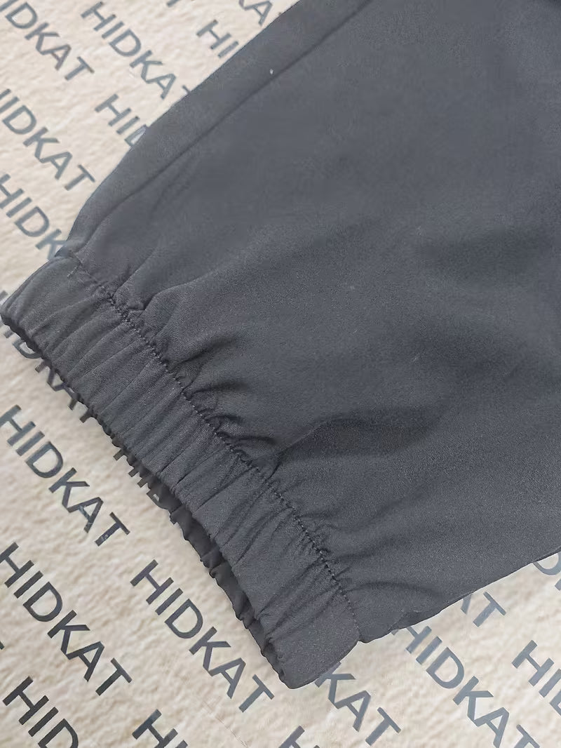 Charcoal Grey Elastic-Waist Cargo Joggers